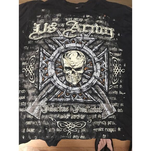 U.S. Army T Shirt Army Strong Skull Size‎ Medium Courage Above All - Picture 1 of 7